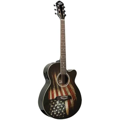 Oscar Schmidt OG10CEFLAG Concert Cutaway Spruce Top Wood 6-String Acoustic-Electric Guitar w/Preamp image 1