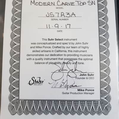 Suhr Select Modern Carve Top Set Neck 2017 image 6