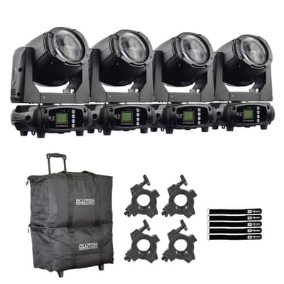JMAZ Lighting JZ3012 Attco Beam 100 Black DJ Party DMX LED Moving Head Lights 4-Pack image 1