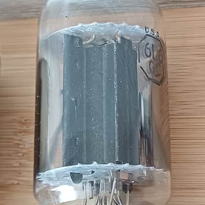 Superb "A"NOS RCA 6L6GC BLACK PLATE matched pair made in USA in 1976 SAME DATE CODE ! Extra strong  Holy grail ! image 7