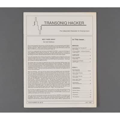 Transoniq Hacker Ensoniq User's Newsletter Issue #25