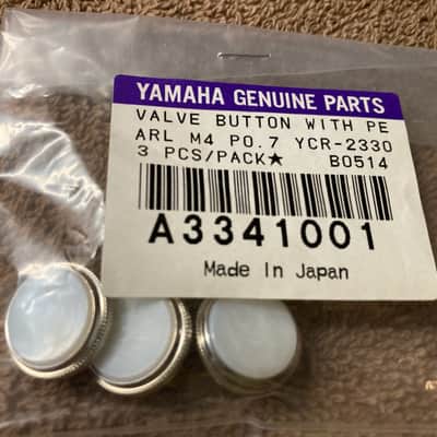 Yamaha Trumpet Cornet Flugel horn or other brass finger buttons circa 2000s - ivory & chrome image 1