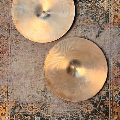 THIN 1960s Vintage Zildjian 14” EARLY New Beat Hihats ONLY 746 1280 g LIGHT COMPLEX! CLEAN! image 2