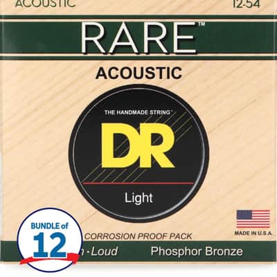 DR Strings RPM-12 Rare Phosphor Bronze Acoustic Guitar Strings - .012 - .054 Light (12 Pack) image 1