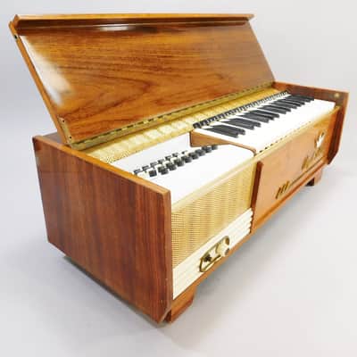 1950s Vintage Farfisa Royal Artist Model III Portable Chord Organ Brown Natural Wood Made in Italy image 1