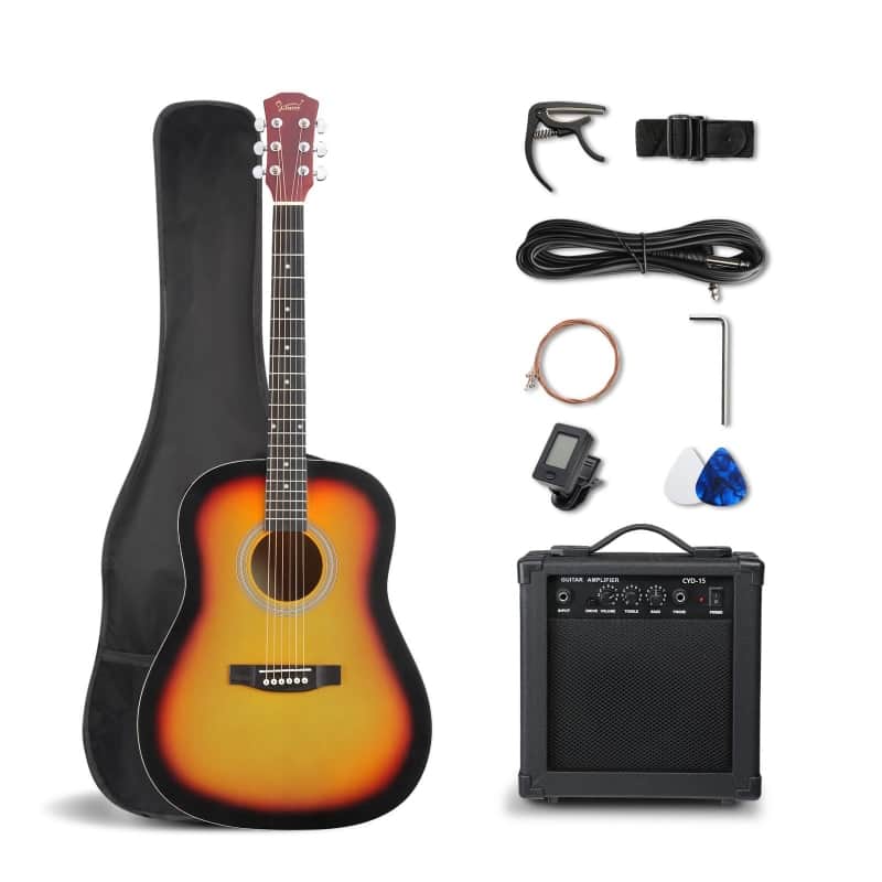 Glarry 41 Inch EQ Acoustic Guitar Kit Dreadnought Design - Sunset image 1