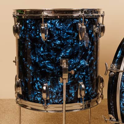 1960s MIJ Blue Diamond Pearl Drum Set 14x20 8x12 14x14 and 5x14 image 2