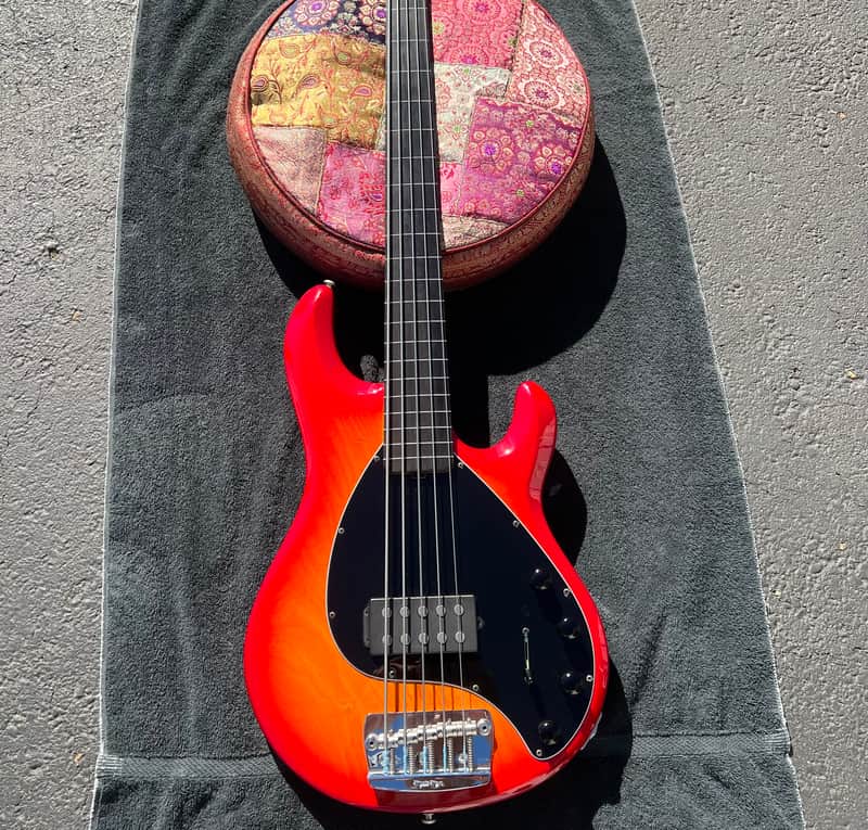 Ernie Ball Music Man 5 String Fretless 2015 - Sun Burst image 1