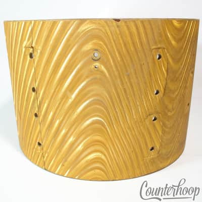 Ludwig 8x12"Standard Tom Drum Shell Gold Astro/Yellow Satin Flame Vintage 60-70s image 4