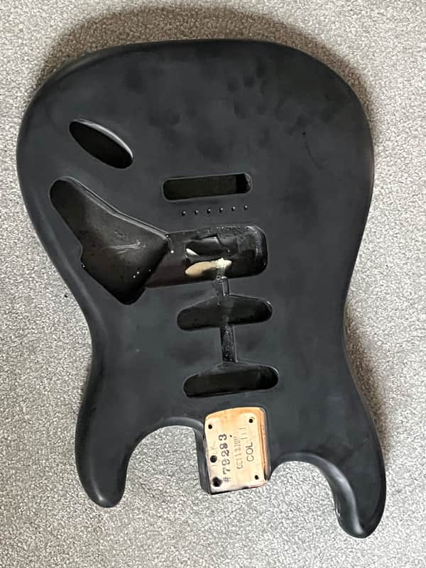 Fender American Stratocaster guitar body black matte image 1