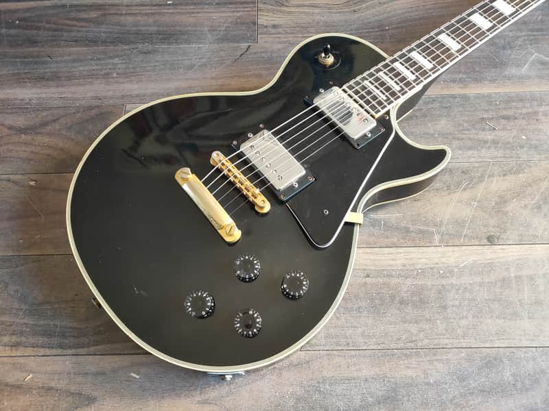 1970's Tomson Japan Les Paul Custom Electric Guitar MIJ (Ebony