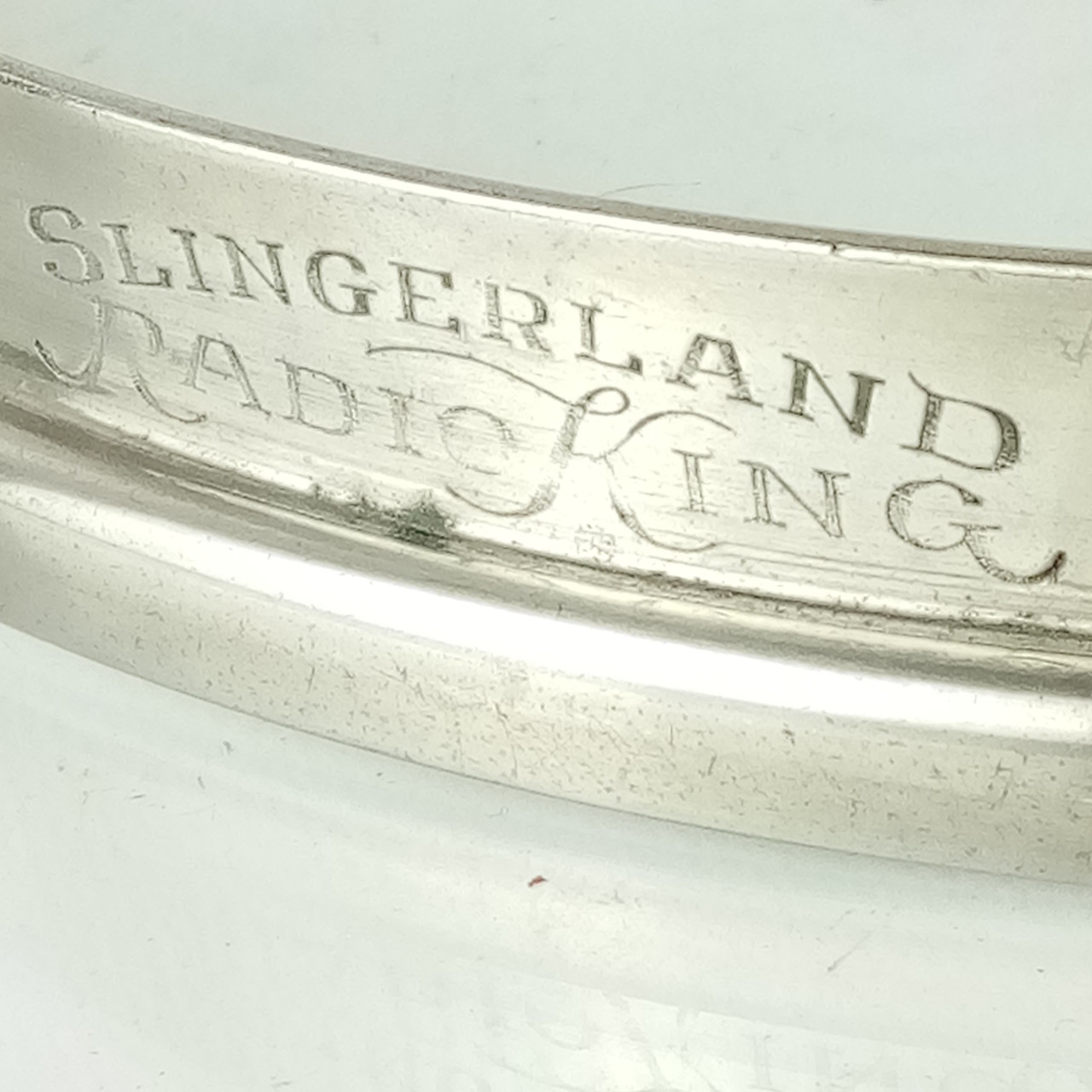 Slingerland 12"Radio King-Engraved BRASS NOB Tom Drum Rim/Hoop Stick-Chopper USA — main photograph