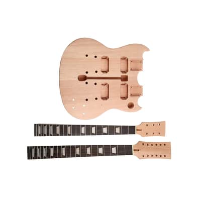 Diy Electric Guitar Kit Double Neck Guitar Kits Beginner Kits 12 String Right Handed With Mahogany Body Mahogany Neck Rosewood Fingerboard Chrome Hardware Build Your Own Guitar. image 6