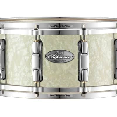 Pearl Reference One 14x6.5" Hybrid Maple/Birch Nicotine White Marine Pearl Wrap Snare Drum Mastercast Die-cast Hoops Single Swivel Lugs Glide-lock Strainer | WorldShip | Authorized Dealer image 1
