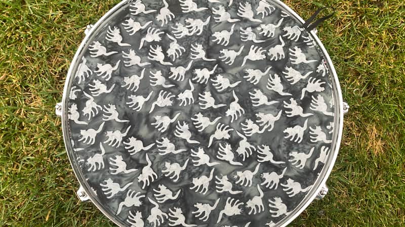 14" reversible Drum Bunny cloth drum cover - partial mute - dampener - compare to Drum Tortillas, Quesadilla, Big Fat Snare image 1