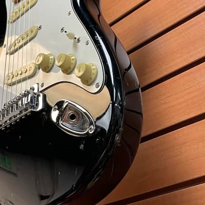 Squier Standard Stratocaster with Maple Fretboard in Black 1993 Made in Mexico image 8