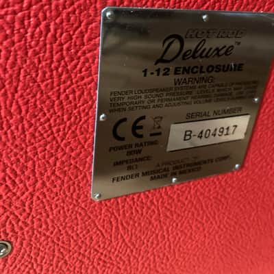 Fender Hot Rod Deluxe 112 Enclosure 80-Watt 1x12" Guitar Speaker Cabinet 2008 - 2009 - Texas Red image 4