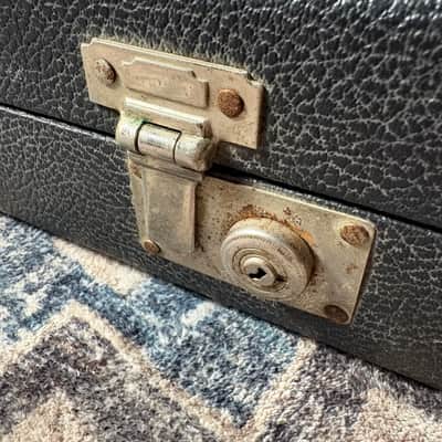 1970s-1980s Fender Mustang Musicmaster Lead I II III Vintage Black Tolex Hardshell Case! image 8