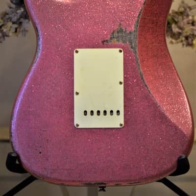 American Fender Stratocaster Relic Custom Nitro Pink Sparkle HSS CS Texas Specials image 2