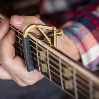 Shubb C1B Standard Steel String Guitar Capo, Unplated Brass, Acoustic & Electric image 3