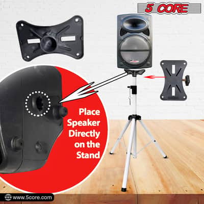 5 Core Speaker Stand Height Adjustable PA DJ Tripod Studio Monitor Stands w 35mm Compatible Insert image 7