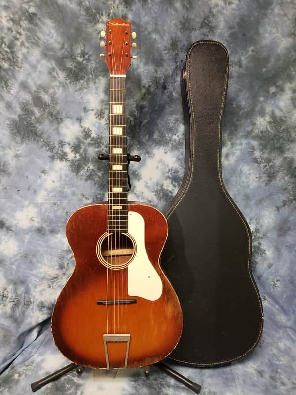 1969 Silvertone Model 1210 Big Stella Redburst Pro Setup New Strings Soft Case image 1