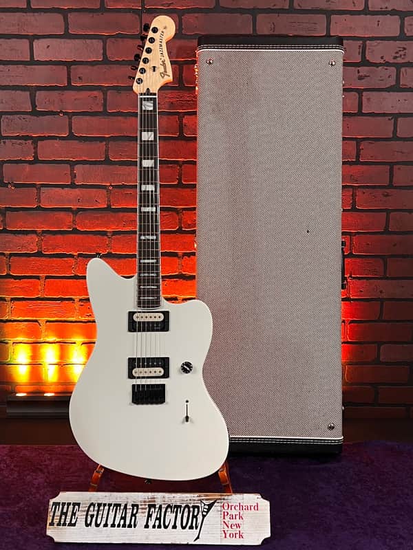 Fender Jim Root Jazzmaster V4, Ebony Fingerboard, Flat White Electric Guitar w/ Hard Case