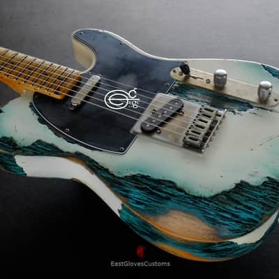 Fender Telecaster 50th Anniversary Olympic White over Blue Zebra Heavy Aged Relic (RARE) image 7
