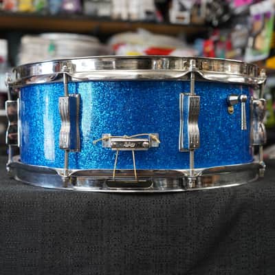 Vintage 1966 Ludwig USA Jazz Fest 5x14" Maple Snare Drum - Blue Sparkle image 4