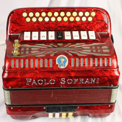 7366 - Red Paolo Soprani Elite "Blue Badge" Diatonic Button Accordion DC# LMMM 23 8 image 3