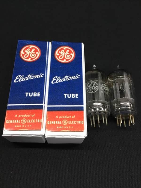 MATCHED PAIR GE 12AU7 Long Plate D Getter AUDIO Vacuum Tubes TESTED 10.9368 image 1