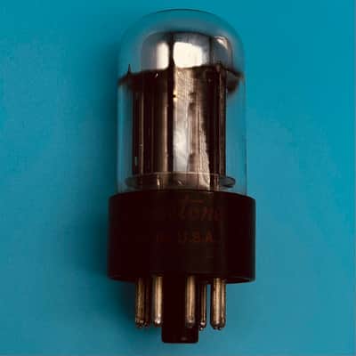 1950s Sylvania 6SN7GTB Vintage Chrome Top Black Plate Silvertone Preamp TubeT299 image 1