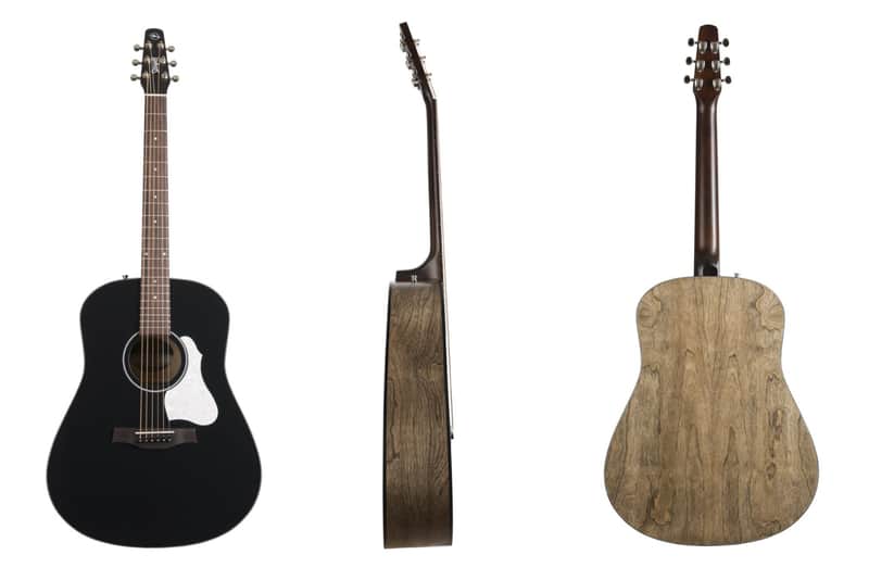 Mint Seagull S6 Classic Black Acoustic Electric Solid Cedar Top Dreadnought Guitar image 1