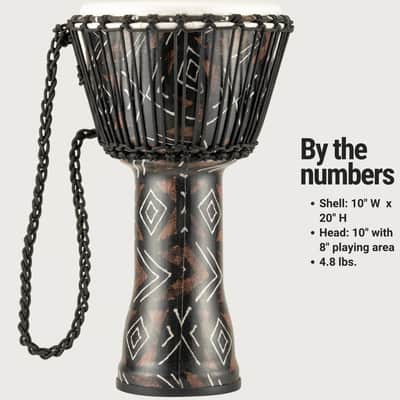Meinl Percussion Djembe with Synthetic Shell - 10" Medium Size Rope Tuned Synthetic Head (PADJ6-M-F) image 6