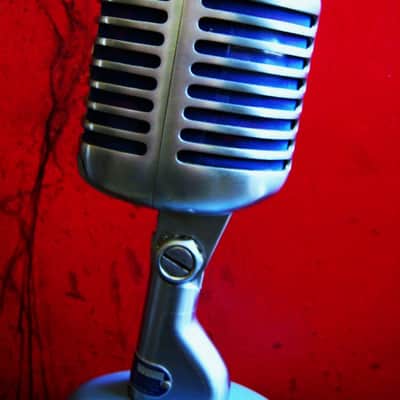 Vintage 1959 Shure 55S Unidyne dynamic cardioid Microphone w S-36 desk stand Elvis 55 55SW Super 55 image 12