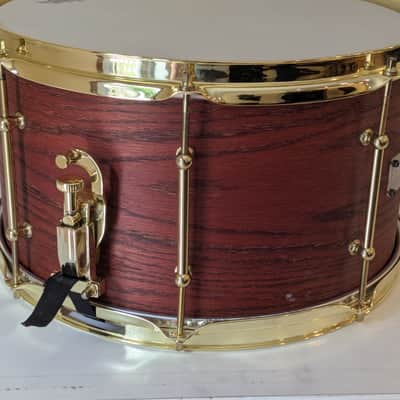Savior Custom Drums 14x8" Oak/Maple snare drum - Burnt Orange/Red image 2