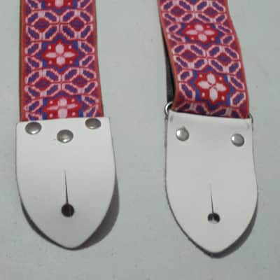 Tom's Vintage Straps made in France Ace style flower red blue & white image 2