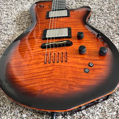 Godin LGX-SA with AAA Flame Maple Top 2011 - Cognac Burst image 1