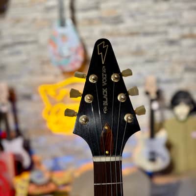 Black Volt Veronica “ Hollywood Bowl “ Alaskan Yellow Cedar Top - Sequoia - African Mahogany  ( Unique Piece in The World Lefty) image 6