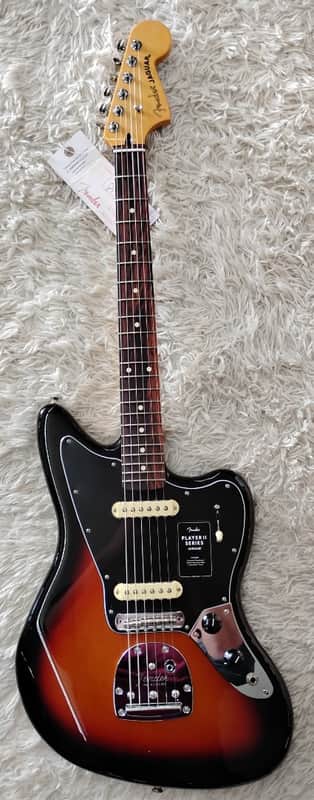 Fender Player II Jaguar guitar, Rosewood Fingerboard, 3 Color Sunburst  - MIM