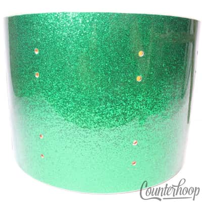 Ludwig 10x14"Tom Drum Shell 3Ply Maple Green Sparkle 70s 8-Lug Super Classic USA image 5