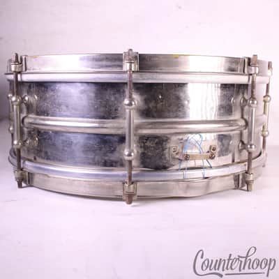 *Ludwig 2-Piece Brass 14x5"Snare Drum Vintage 20s NOB All-Round Standard Pioneer image 5