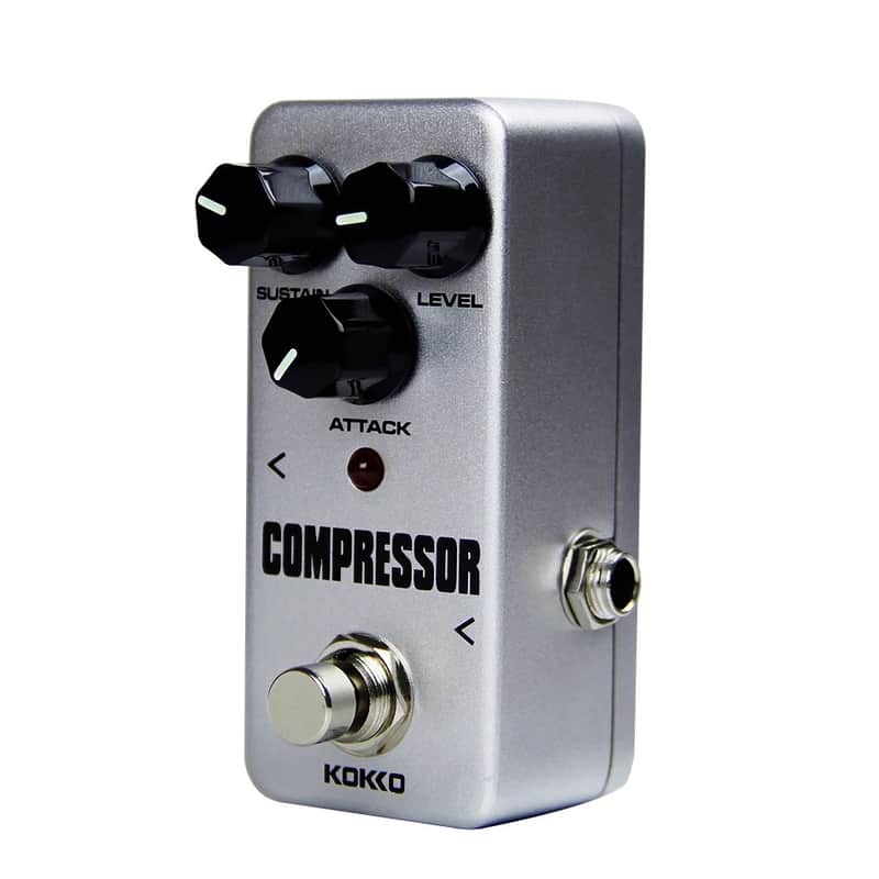 Kokko Effects Compressor Guitar Pedal, Mini Effect Processor Fully Analog Circuit Universal for Guitar and Bass, Exclude Power Adapter - KOKKO (FCP2) guitar and bass 2023 - Silver image 1