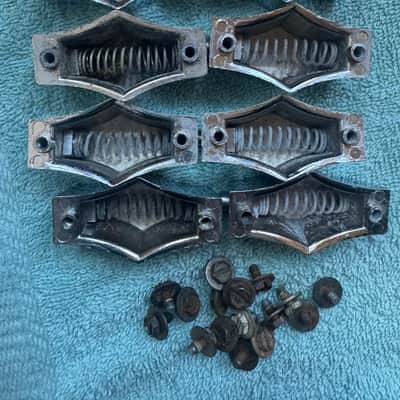Fibes Lot of 8 Floor or Mounted Tom Bass Drum Lugs with 16 Mount Screws 70s - Chrome image 7
