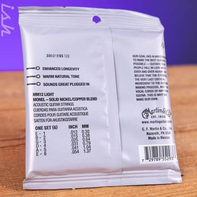 Martin MM12 12-54 Retro Light Acoustic Guitar Strings image 2