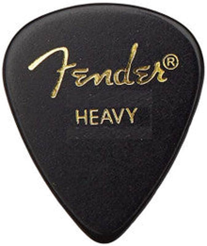 Fender 351 Celluloid Picks - 12-Pack-Black / Heavy image 1