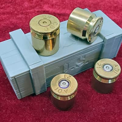 Bullet Knobs - 50 Caliber Case Head Brass Tone and Volume Guitar Knobs - Set of 4 image 1
