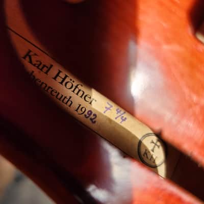 Karl Hofner Violin Model 7- 4/4 Full size, Concord case, D'addario tuner, Kun chin rest, K.Holtz. FG bow image 19