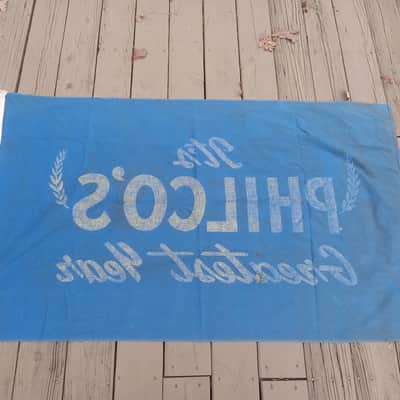 Vintage Circa 1940's Philco Radio "Greatest Year" Trade Show Flag Banner! image 7