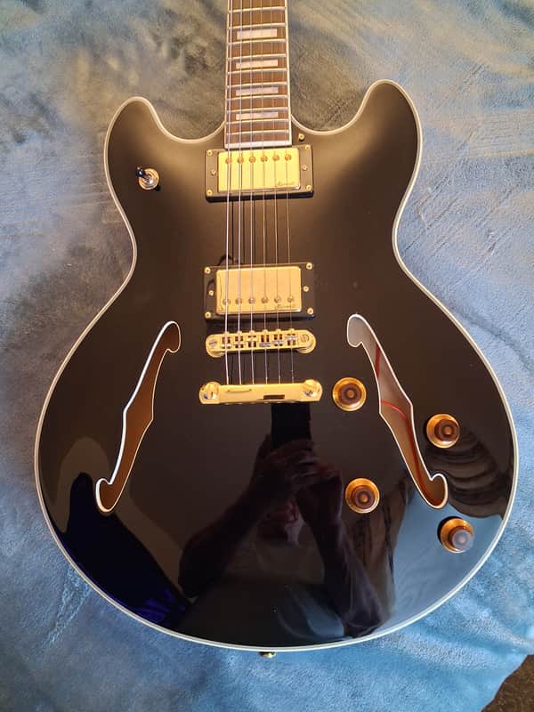 Harley Benton Harley Benton HB-35Plus Black Gold hardware 2024 - Black